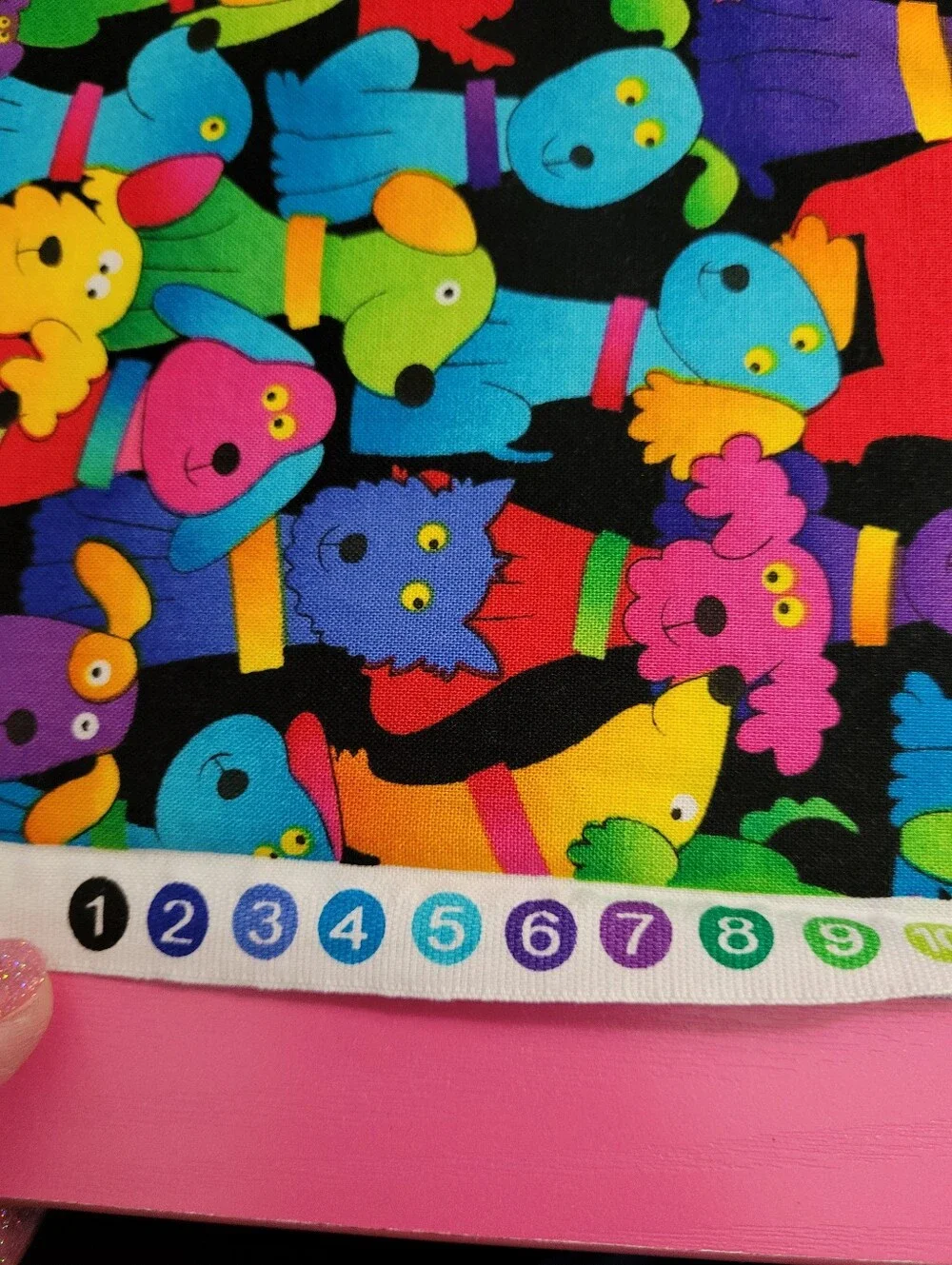 Timeless Treasures Fabrics Inc Colorful Cartoon Dog Theme Sewing Fabric (1506)